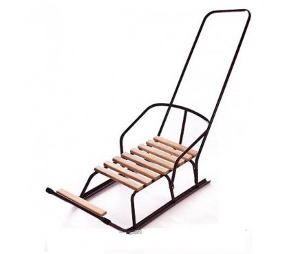 

Санки с толкателем окрашенная порошковой краскойСидение – натуральное дерево.Спинка съемная(Санки. Мод. 2