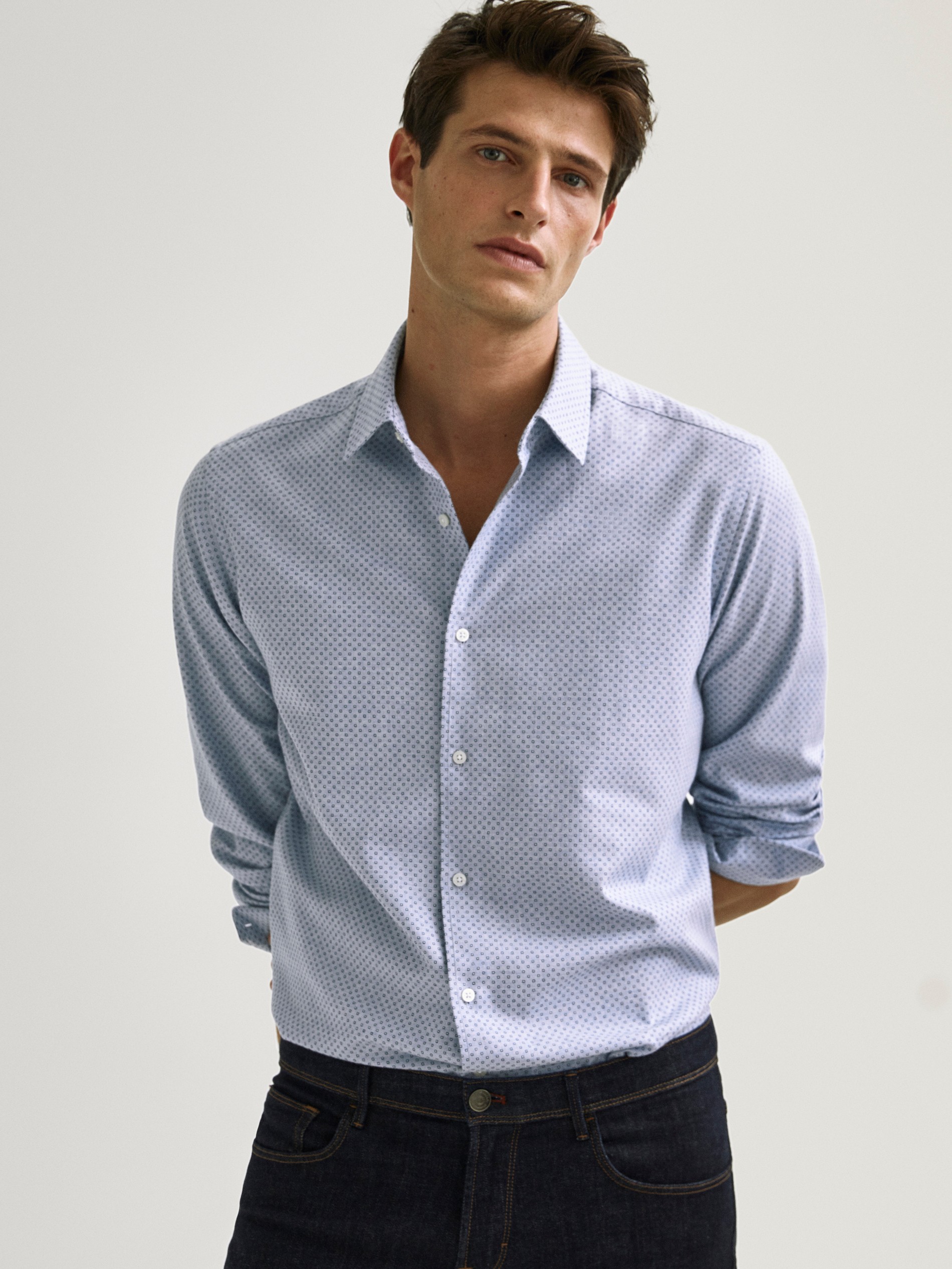 

Рубашка Massimo Dutti XXL Голубая 04801679