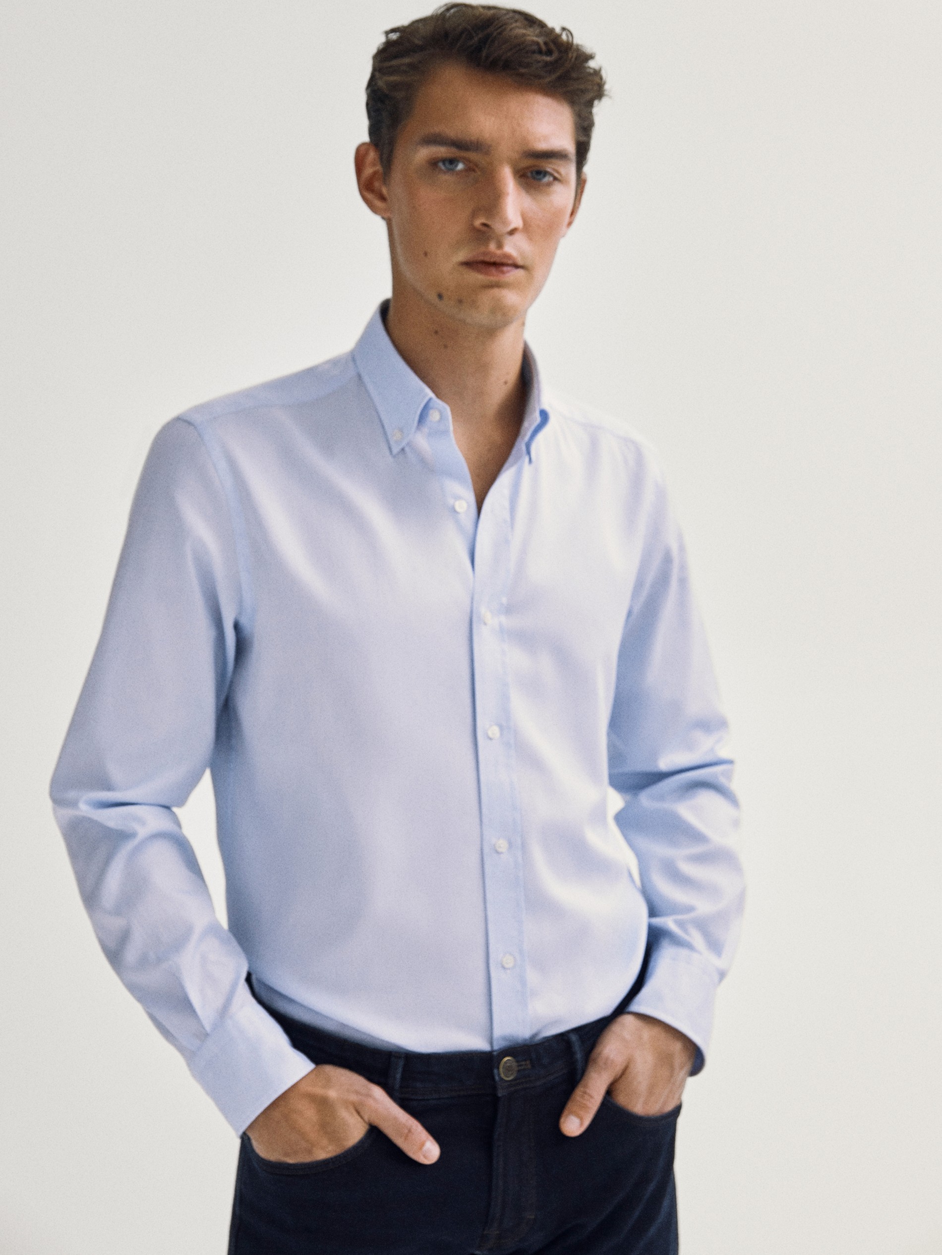 

Рубашка Massimo Dutti XXL Голубая 04801675