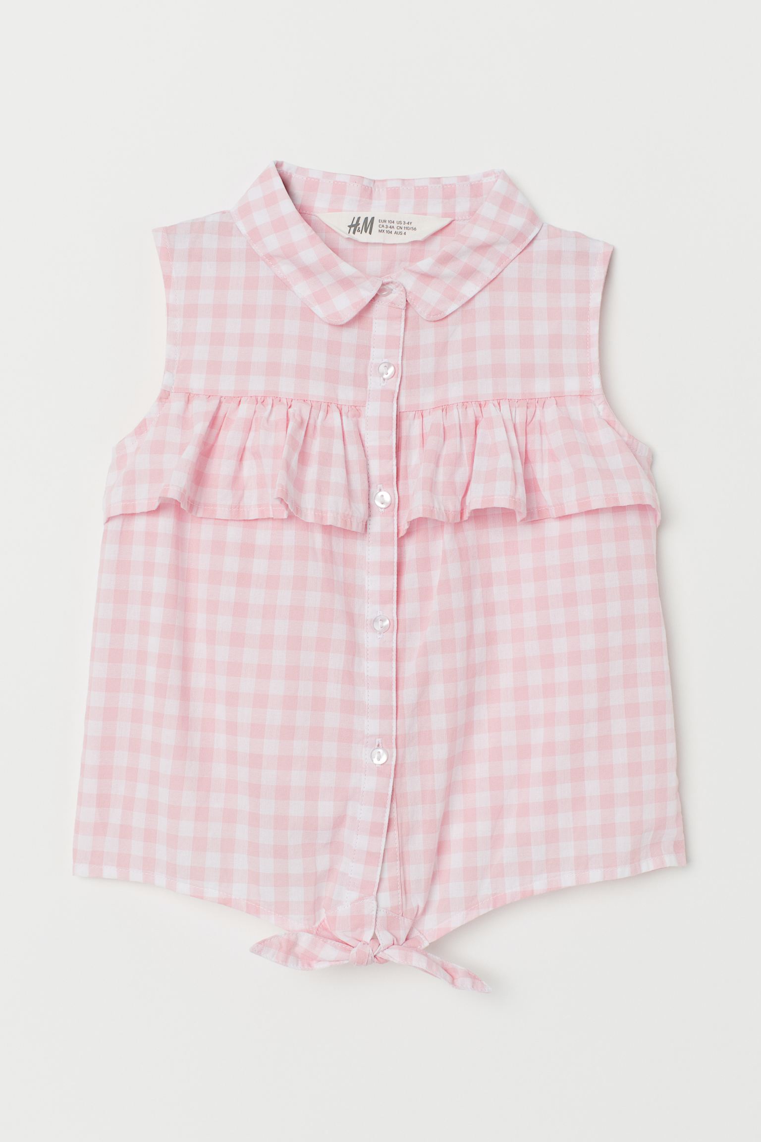 

Блуза H&M 98см розовый клетка 19027106039