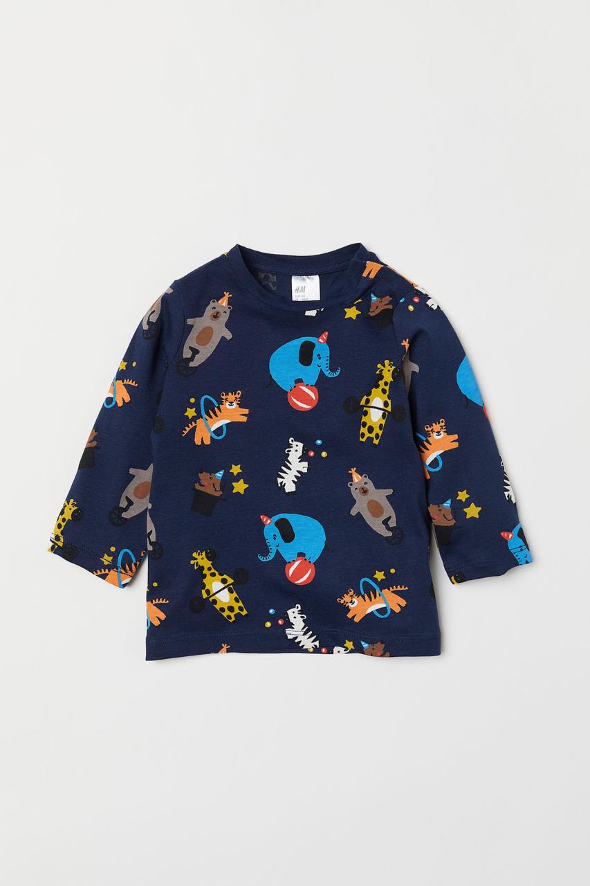 

Лонгслив H&M 68см темно синий принт 6796338