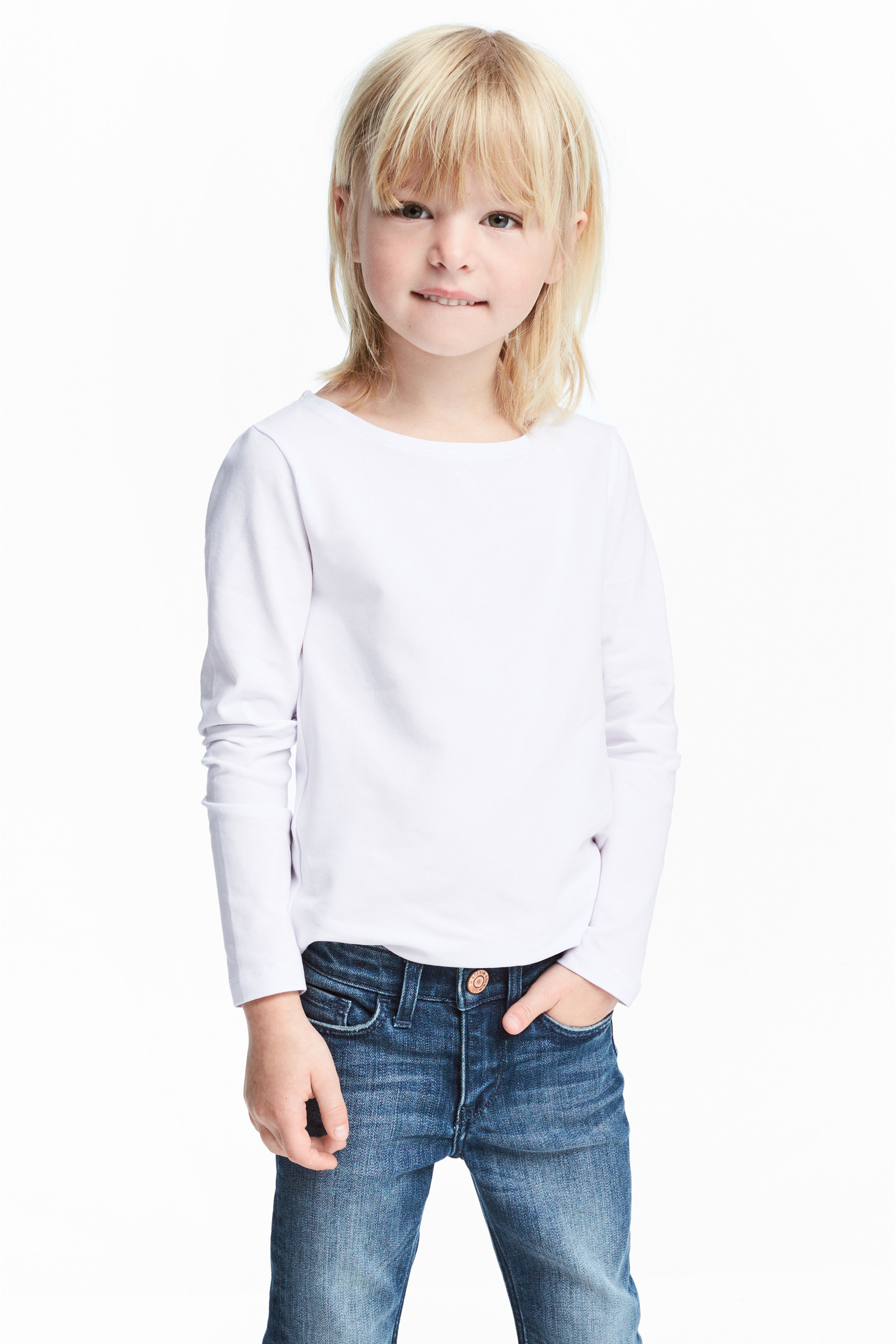 

Лонгслив H&M 98 104см белый 75751566