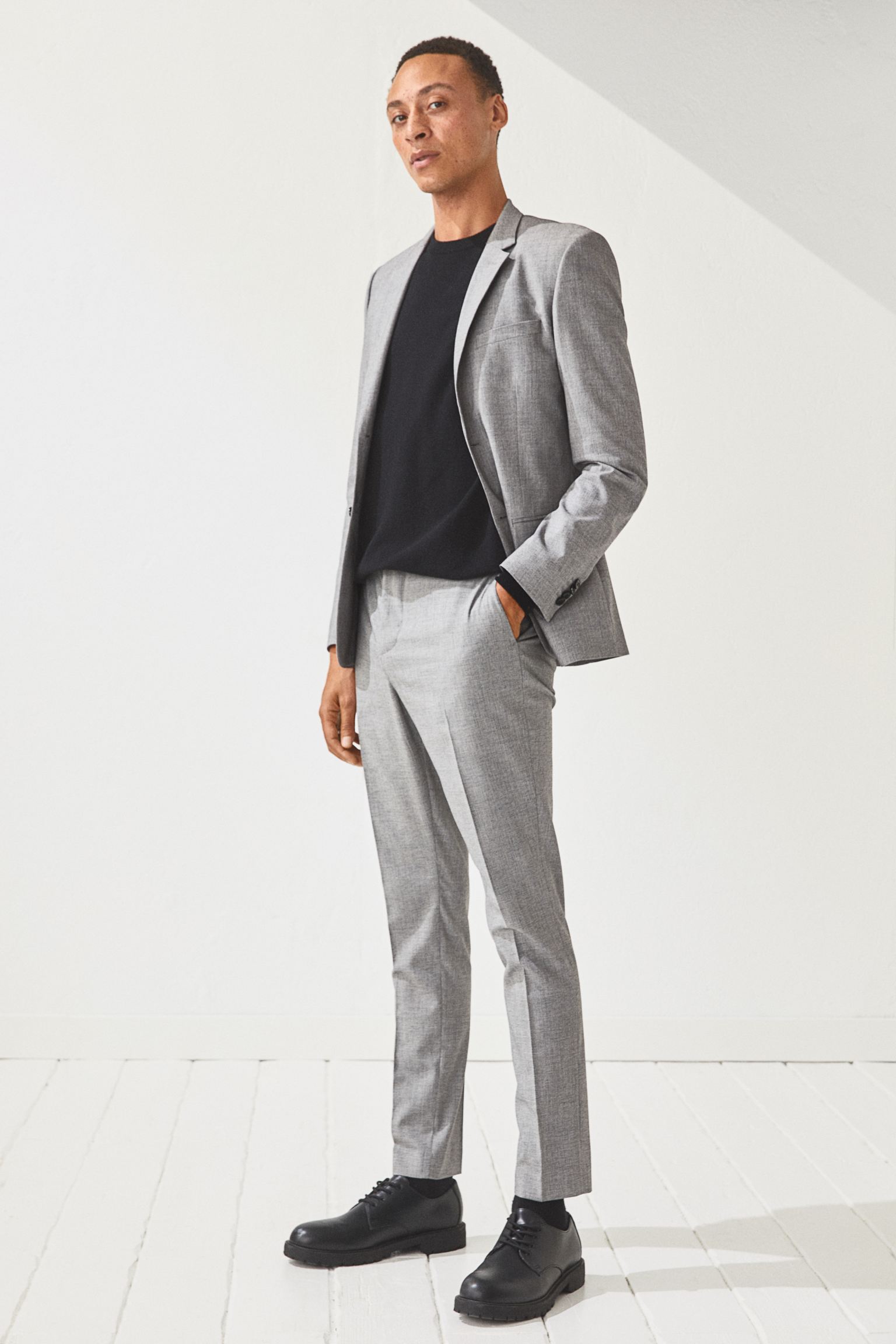 

Брюки H&M  серый меланж 26027140329, Брюки H&M 33 серый меланж 26027140329