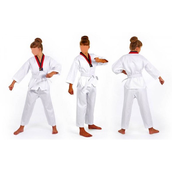 

Добок кимоно для тхэквондо WTF. Размер 110-180см KT-5, Размер р-р 4 (140см)