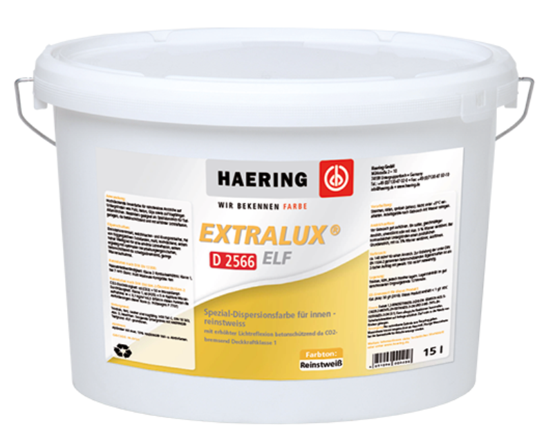 

Краска светоотражающая HAERING EXTRALUX ELF D2566 интерьерная белая - база 1 15л