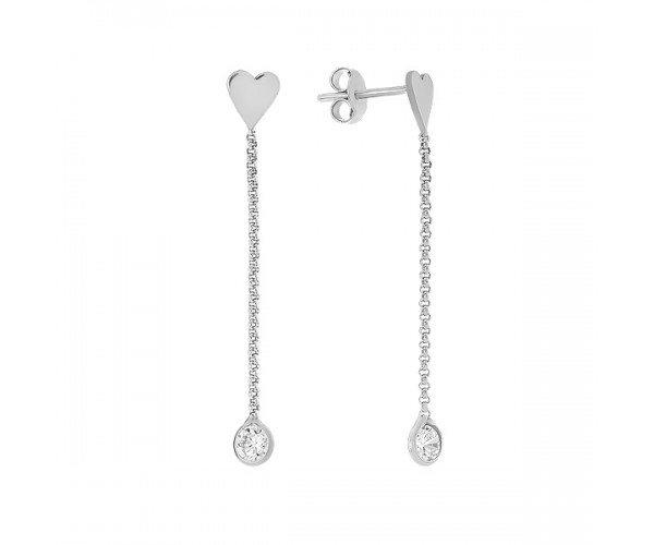 

Серьги-пусеты (гвоздики) серебряные фантазия с фианитами D5026OR1165 R14