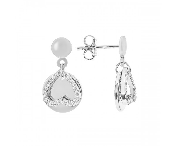 

Серьги-пусеты (гвоздики) серебряные Сердце с фианитами D4138OR0198 R14
