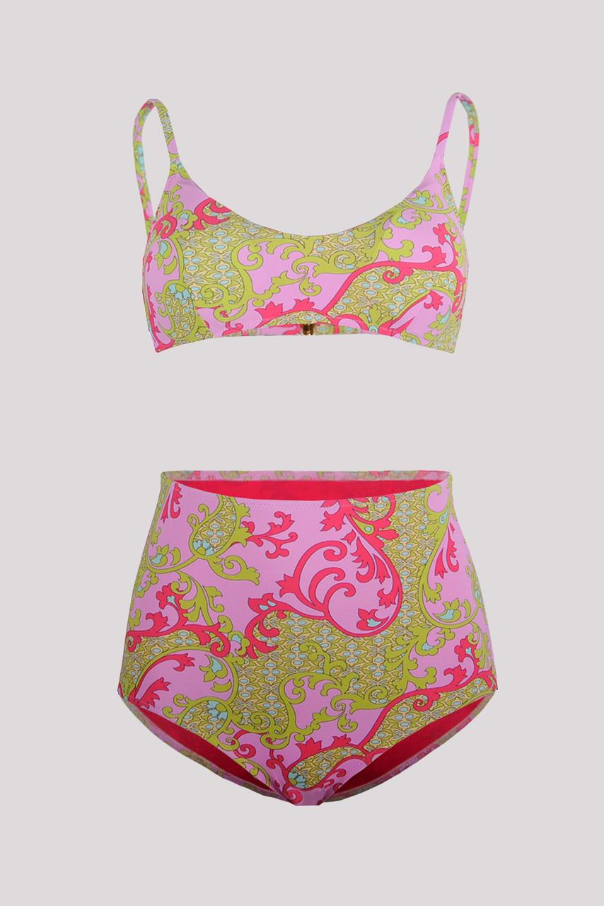 

Купальник ретро Kifa К-874+ТЖ-018/92 розовые огурцы