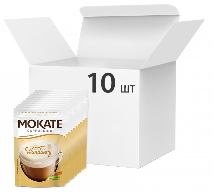 Акція на Упаковка растворимого кофейного напитка Мokate Cappuccino Vanilla 10 шт по 110 г (26.071) (5902891280538) від Rozetka UA