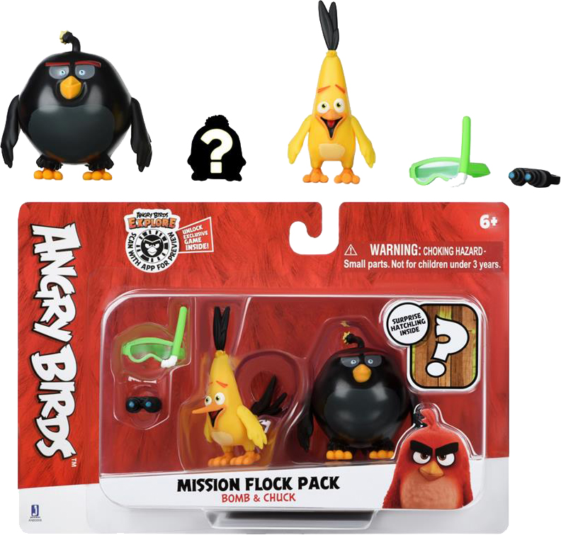 

Игровая фигурка-сюрприз Jazwares Angry Birds ANB Mission Flock Бомб и Чак (ANB0008)