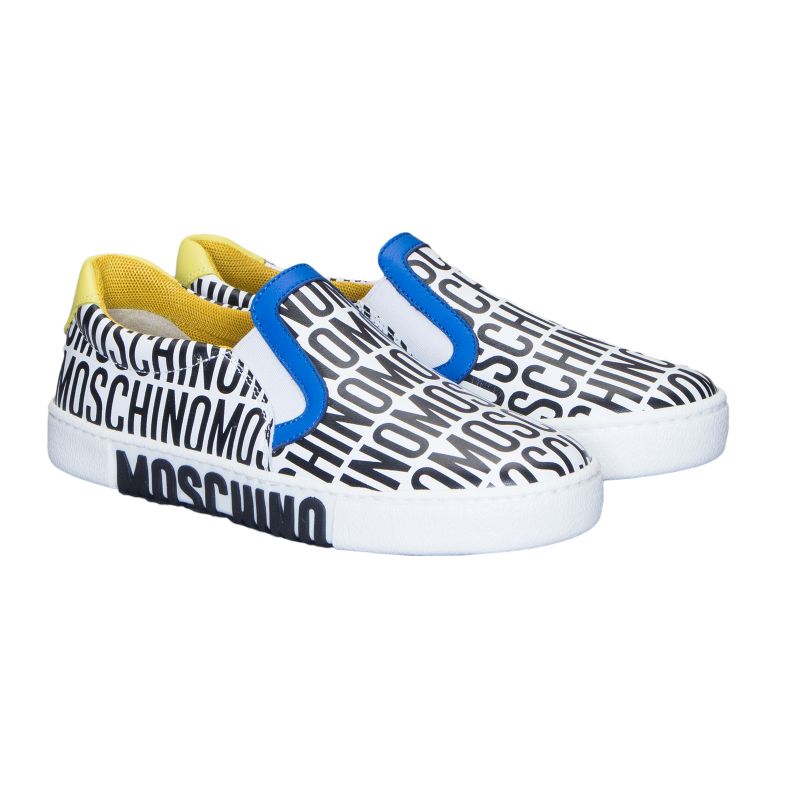 

Слипоны из кожи Moschino 31 Бело-черный 26152