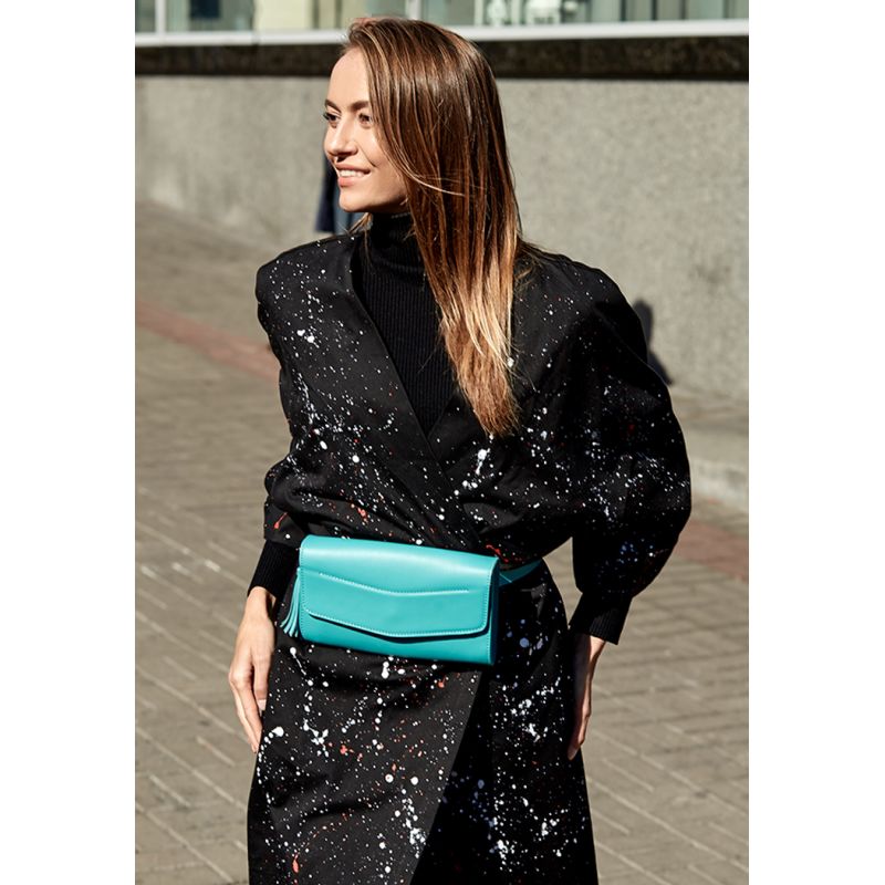 

Кожаная женская сумка Элис бирюзовая ( FB30001693BN)