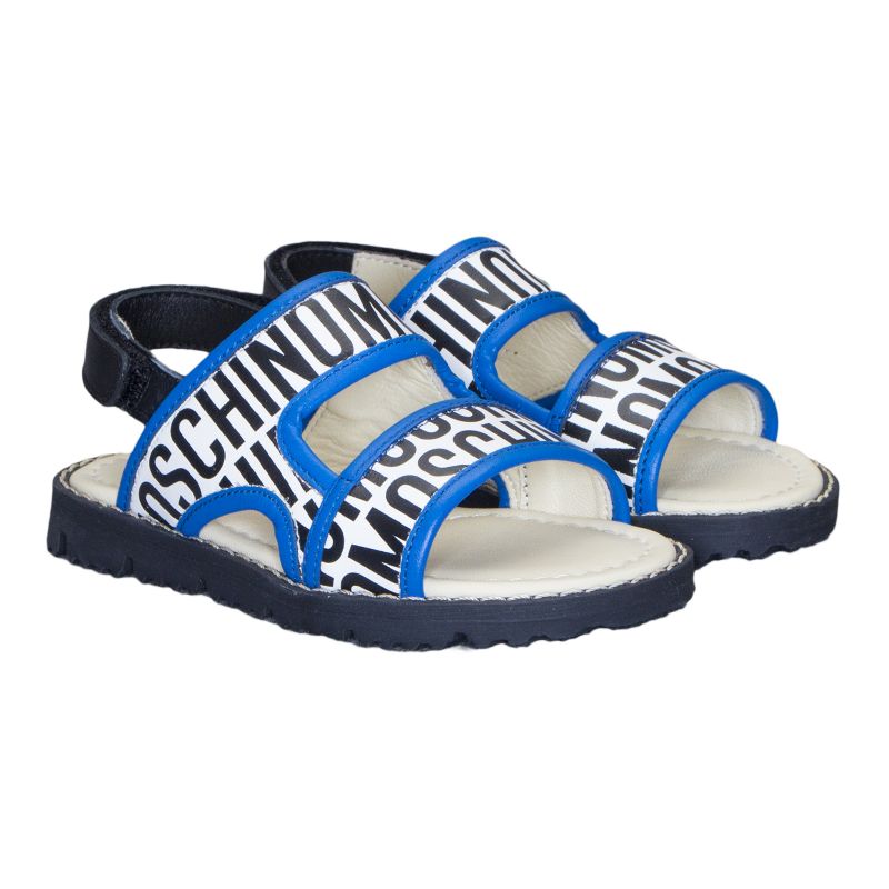 

Кожаные босоножки Moschino 26 Бело-черный 26159