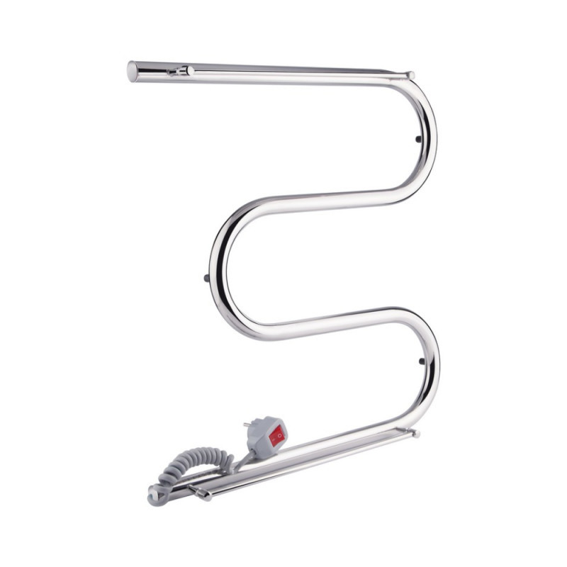 

Полотенцесушитель электрический Q-tap Snake shelf (CRM) 500x500 LE с полотенцедержателем