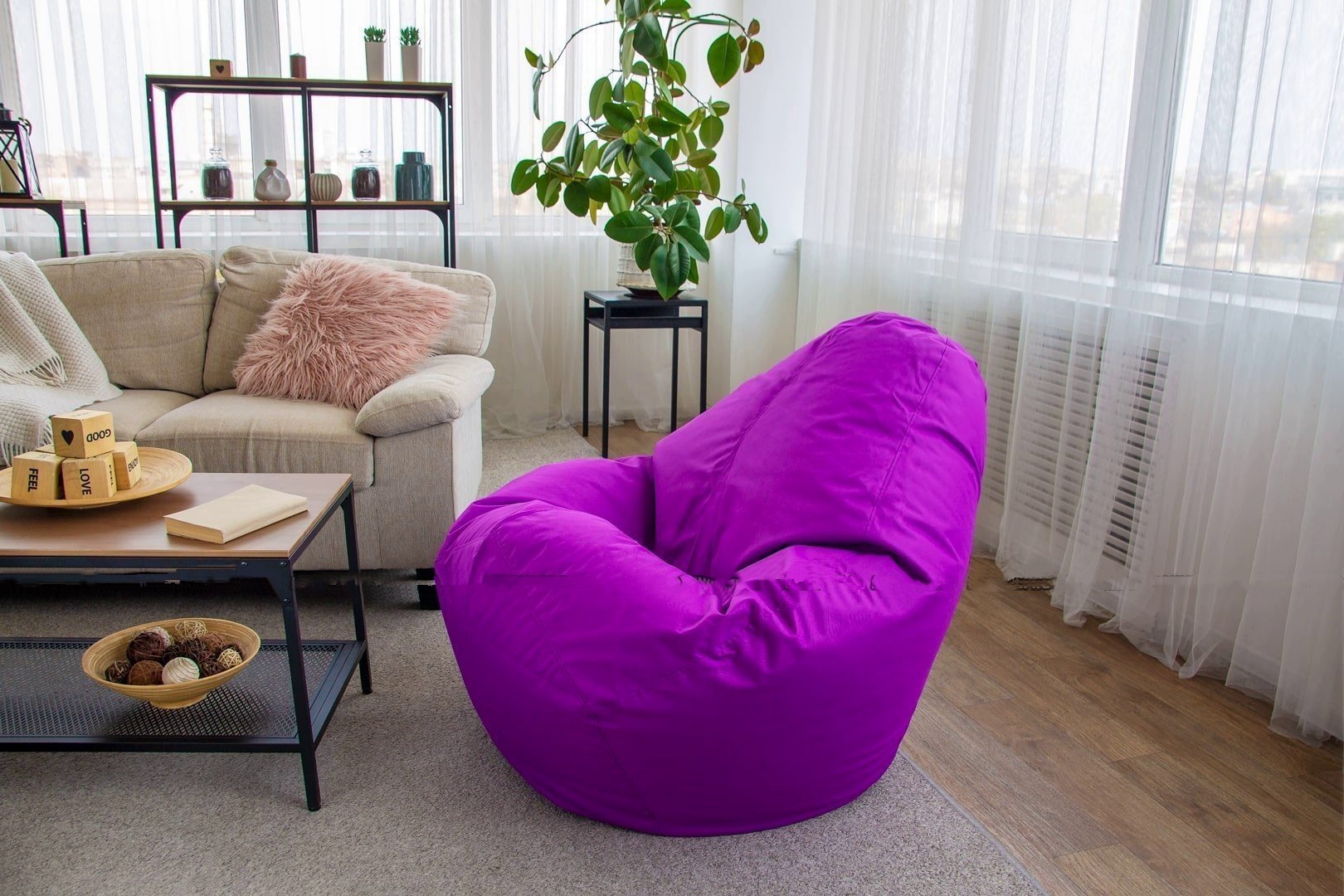 

Кресло бескаркасное мешок груша 120 х 80см (991514401-Т) Фиолетовый