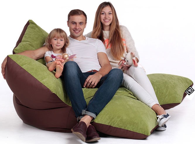 

Кресло бескаркасное мешок Цветок 170 см L (499632114-М) Коричневый с зеленым