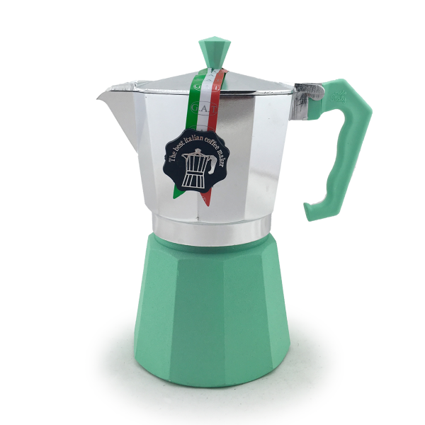 

Гейзерная кофеварка GAT LEDYORO COLOR мятная на 6 чашек (103006 м'ята)