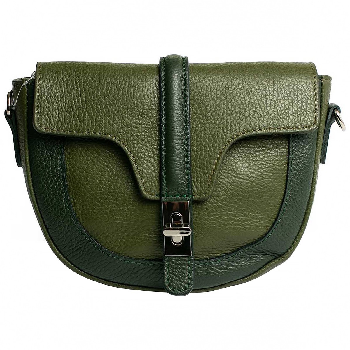 

Пошет женский кожаный Amelie Pelletteria 536002_green оливково–зелёный с коричнево–оливковым
