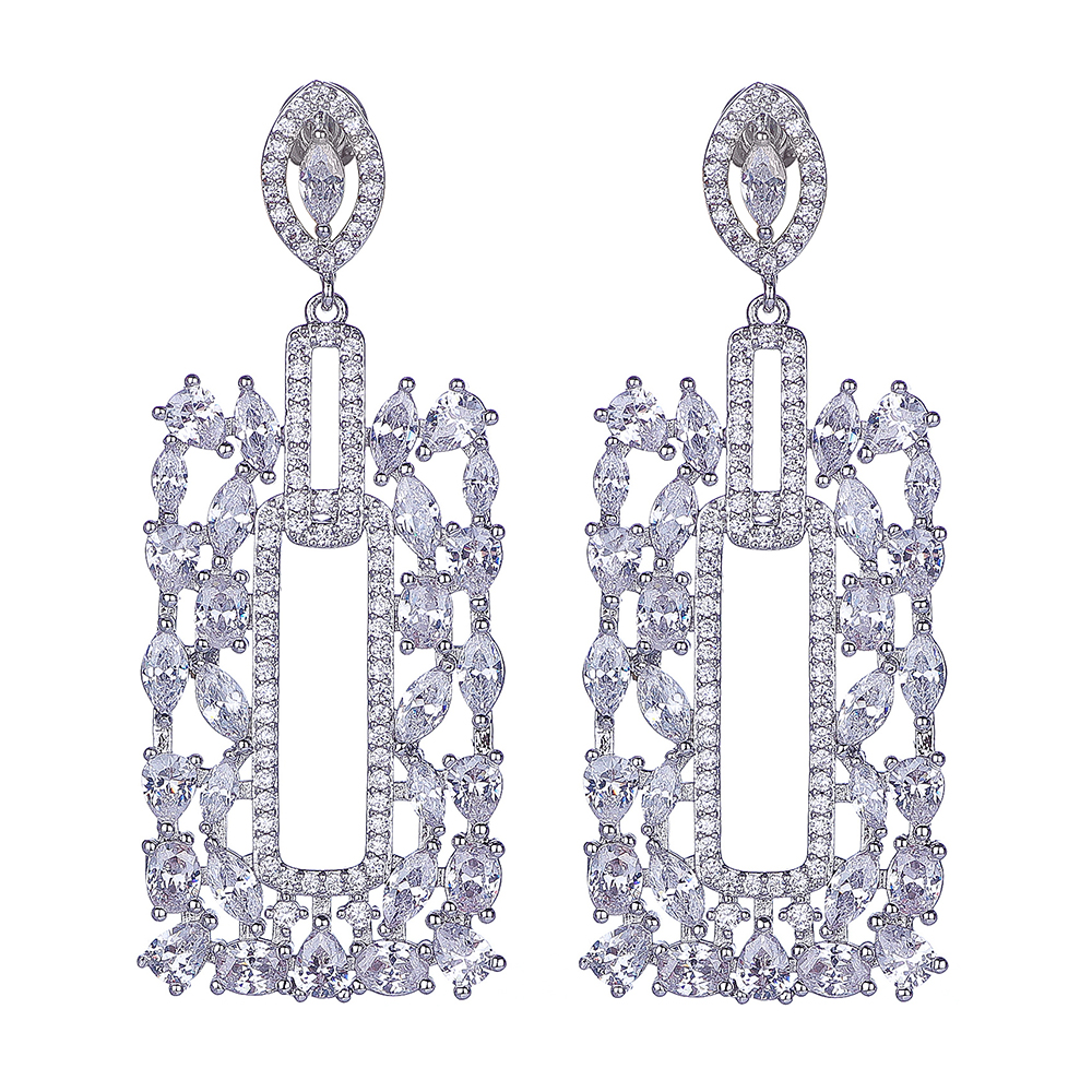 

Серьги Кубические DiaDemaGrand Серебряный с белым камнем (099137-15-2)