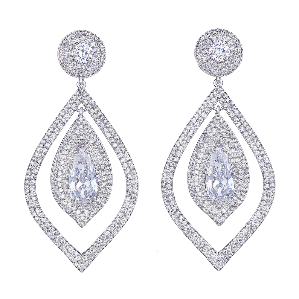 

Серьги люстры Дворянские DiaDemaGrand Серебряный с белым камнем (0913849-15-2)
