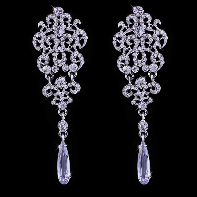 

Большие серьги Очаровывающие DiaDemaGrand Серебряный с белым камнем (061601-15-2)