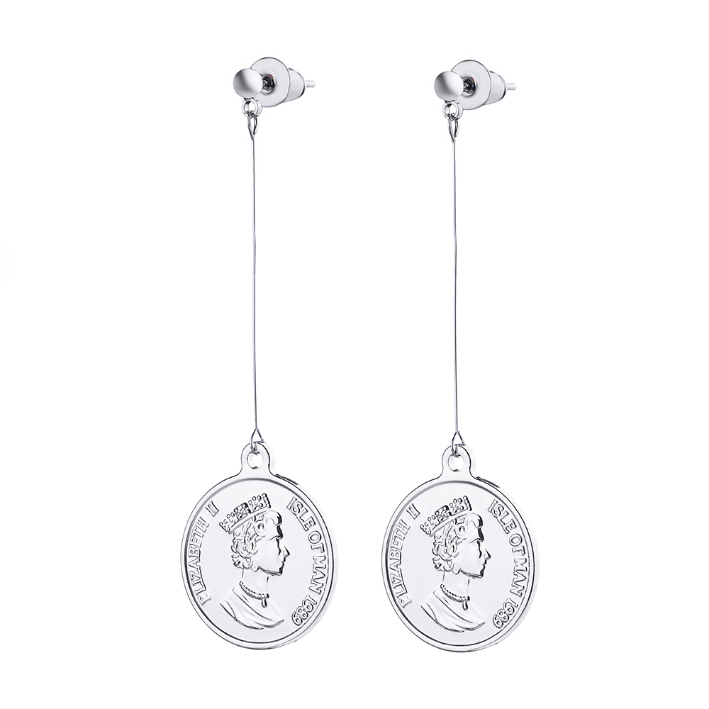 

Тонкие серьги С монетой DiaDemaGrand Серебряный (071990-15)
