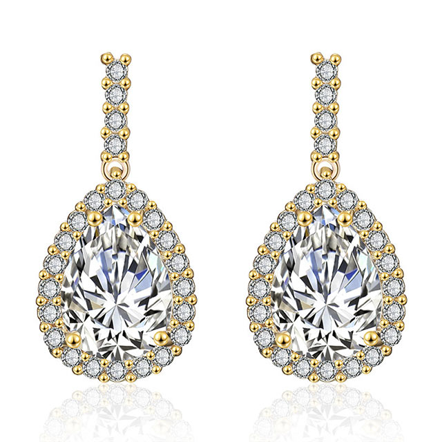 

Серьги Капелькой DiaDemaGrand Золотой с белым камнем (041660-8-2)