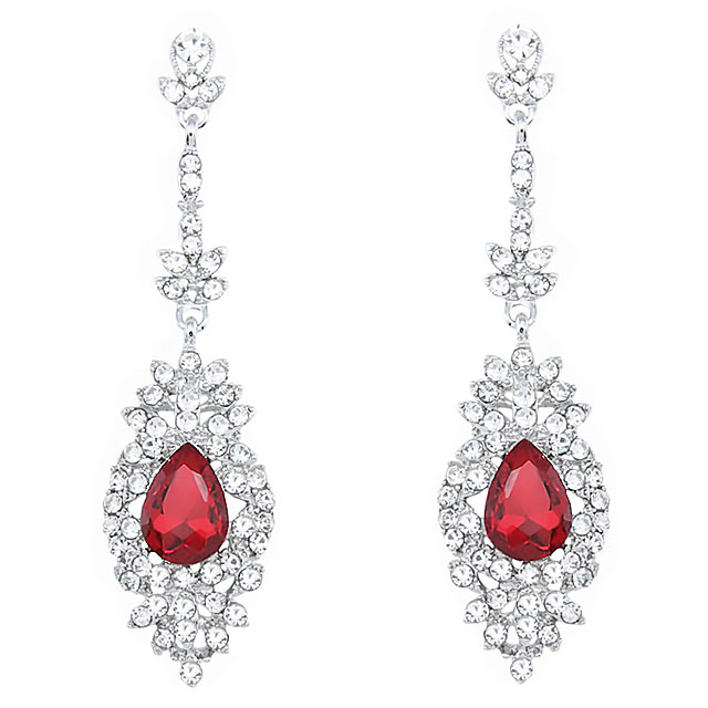 

Висячие серьги Изящные DiaDemaGrand Серебряный с красным камнем (1116159-15-10)