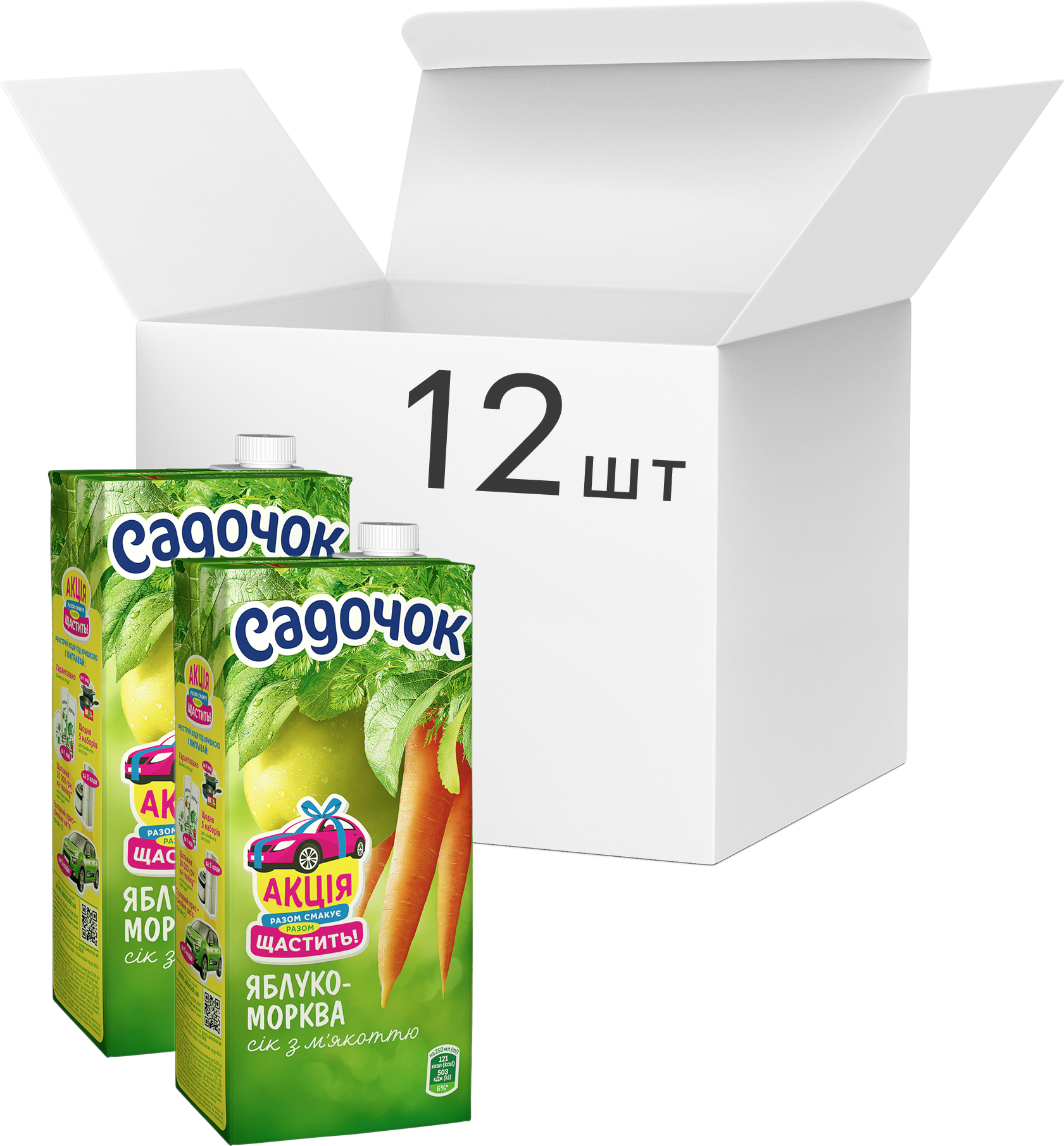 Упаковка сока Садочок Яблочно-морковный с мякотью 0.95 л х 12 шт ...