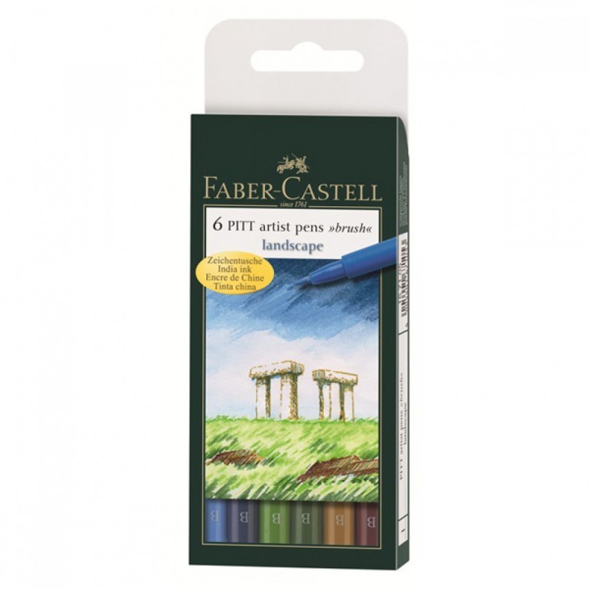 

Набор капиллярных ручек Faber-Castell PITT artist pens "Brush" landscape 6шт