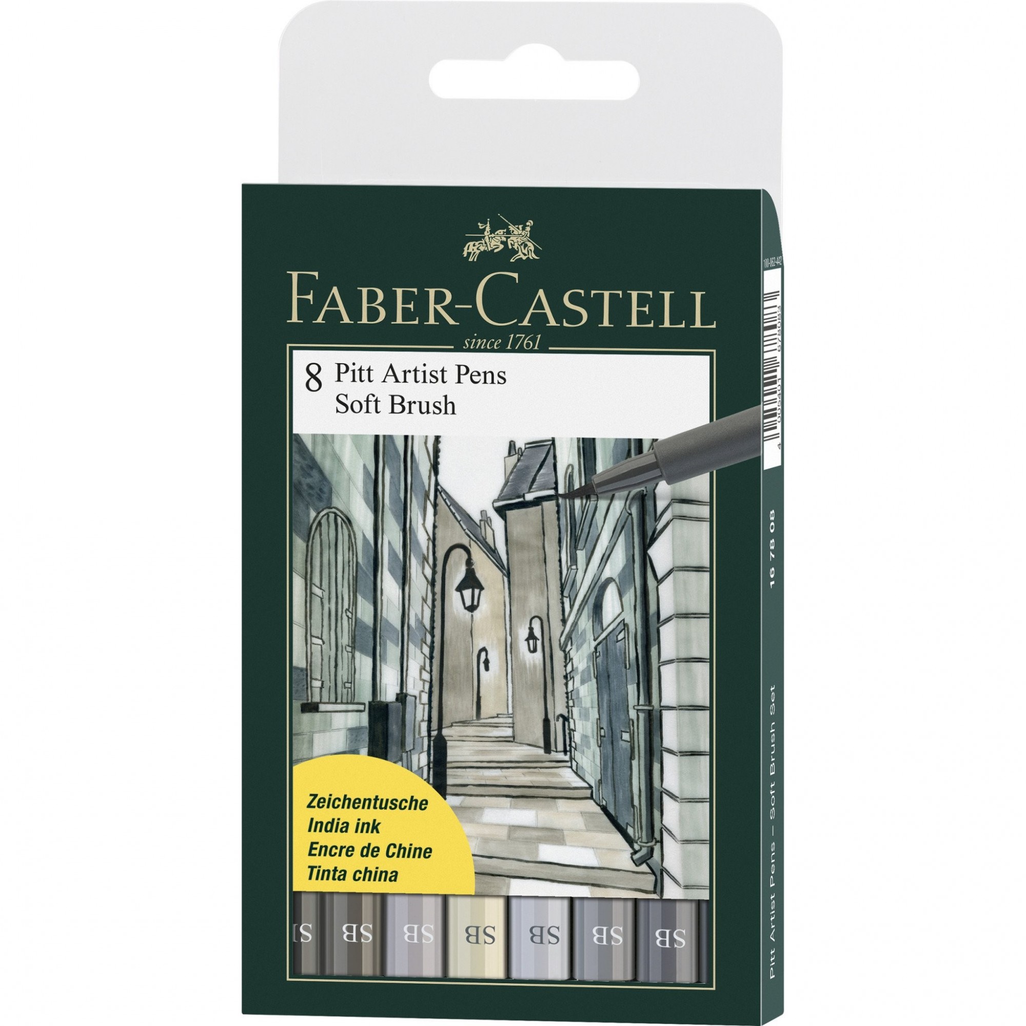 

Набор капиллярных ручек кисточек Faber-Castell PITT artist pens "soft brush" 8шт