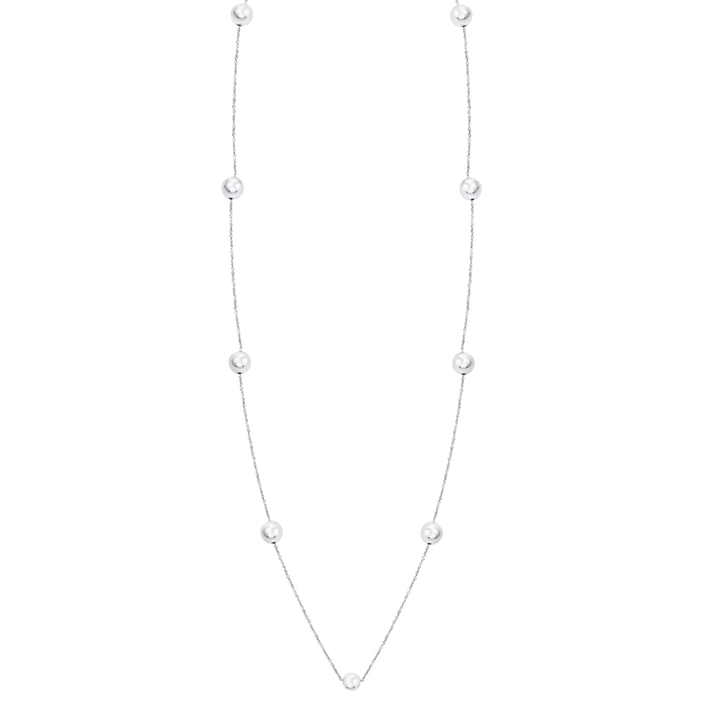 

Серебряное колье с шариками 000135756 б/р размера
