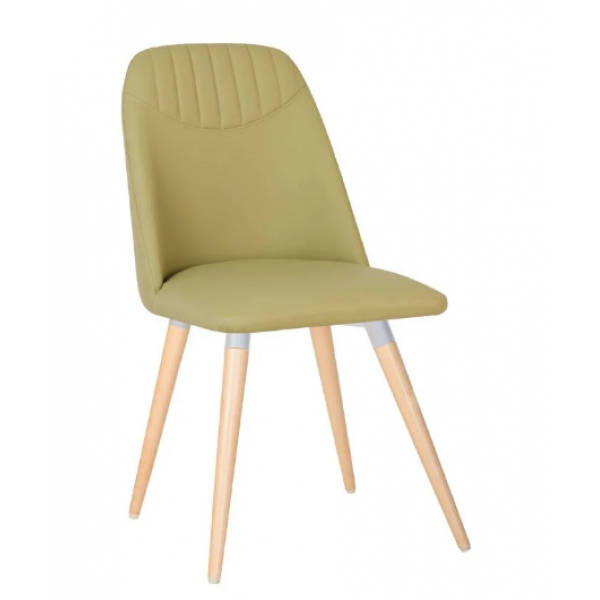 

Стул обеденный кухонный MILANA WOOD alu дерево + кожзам Eco-45 цвет Светло-зелёный Новый Стиль