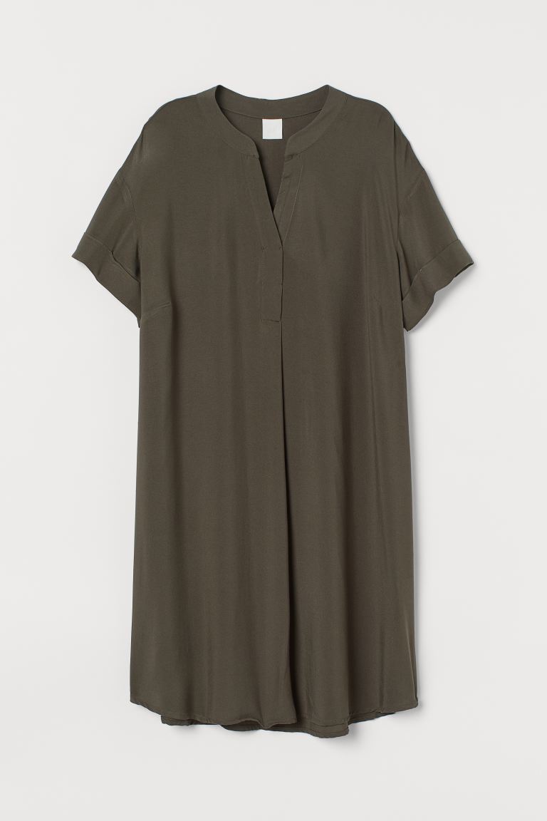 

Платье с треугольным вырезом H&M  Темно-зеленый хаки, Платье с треугольным вырезом H&M XS Темно-зеленый хаки