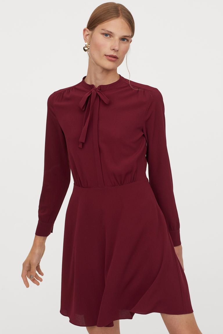 

Платье H&M  бордовый 3047860222, Платье H&M 38 бордовый 3047860222