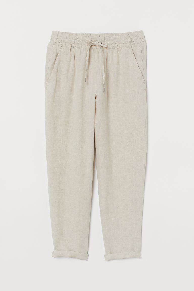 

Льняные джоггеры H&M 40 Cветло-бежевый