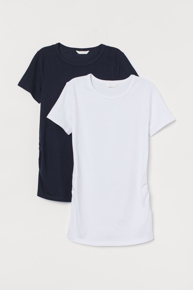 

МАМА 2 футболки H&M  Белый/Темно-синий, МАМА 2 футболки H&M S Белый/Темно-синий