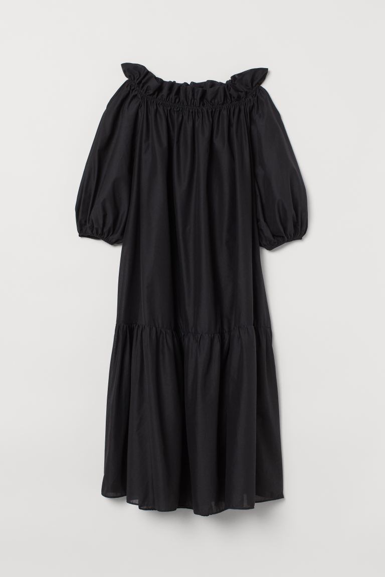 

Платье с открытыми плечами H&M M Черный