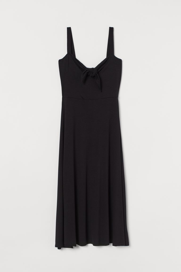 

Трикотажное платье с узлом H&M M Черный