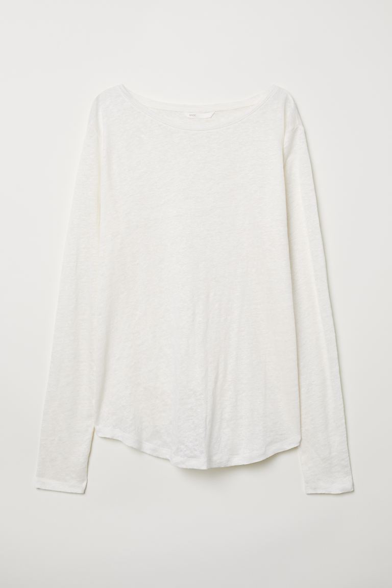 

Льняной топ H&M  Кремовый, Льняной топ H&M XS Кремовый