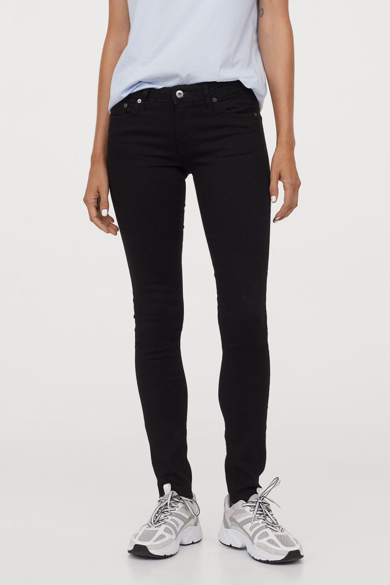 

Джинсы Super Skinny Low H&M / Черный деним, Джинсы Super Skinny Low H&M 25/34 Черный деним