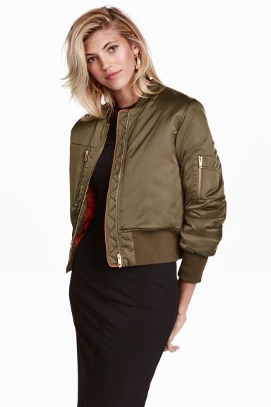

Бомбер H&M  Хаки, Бомбер H&M 36 Хаки