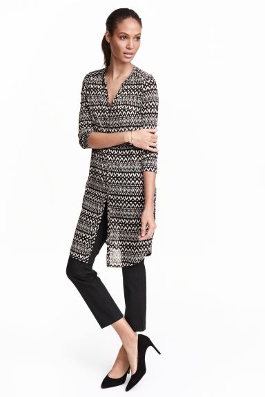 

Трикотажная туника H&M S Черный/Белый/Рисунок