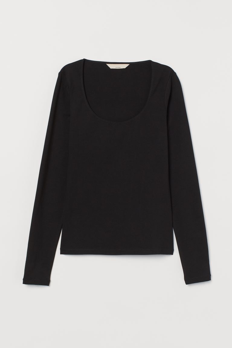 

Топ из смесового шелка H&M  Черный, Топ из смесового шелка H&M S Черный