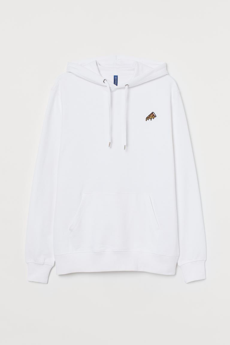 

Худи из хлопка H&M L Белый/Пицца