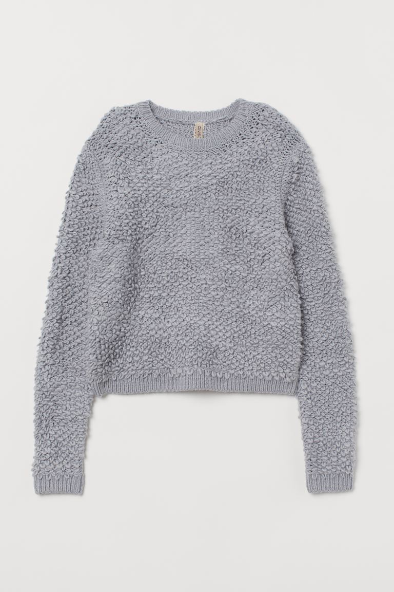 

Джемпер текстурной вязки H&M XS Светло-серый