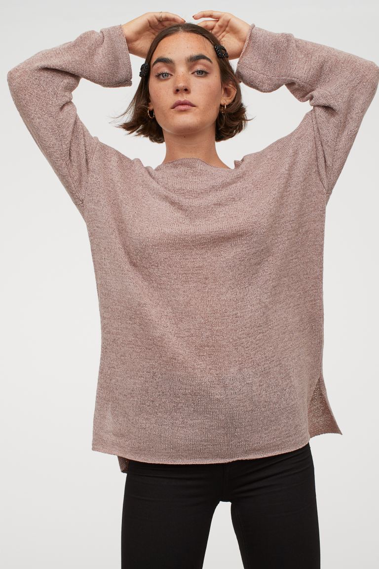 

Джемпер редкой вязки H&M  Бежевый меланж, Джемпер редкой вязки H&M S Бежевый меланж