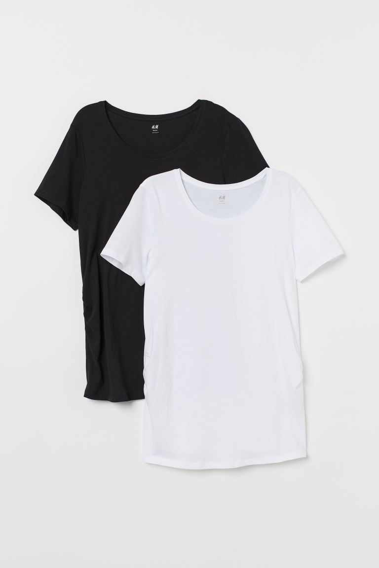 

МАМА 2 футболки из хлопка H&M  Черный/белый, МАМА 2 футболки из хлопка H&M S Черный/белый