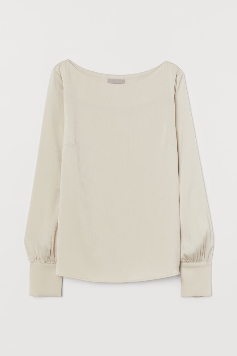 

Атласная блузка H&M 32 Светло-бежевый