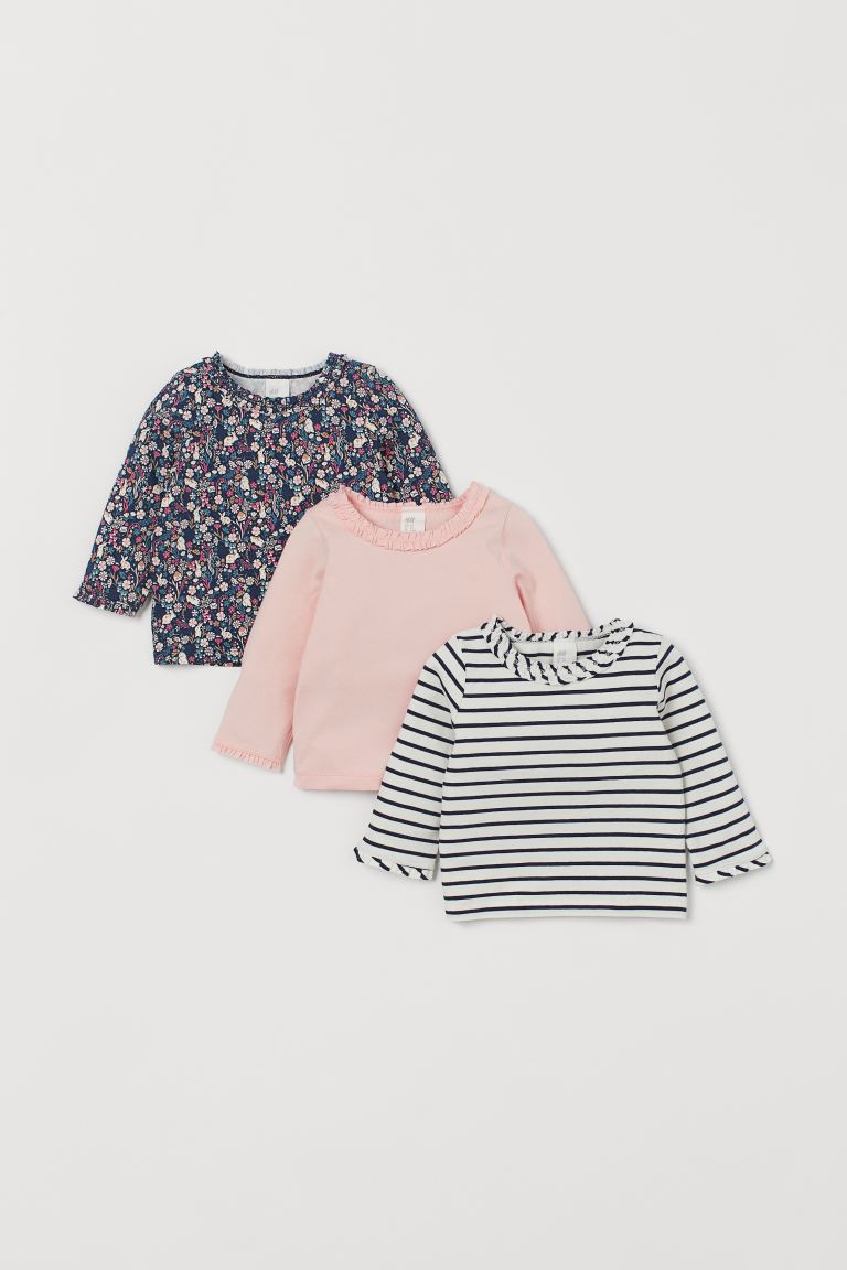 

Упаковка 3 топа из трикотажа H&M 74 Темно-синий/Цветы (0865787013)